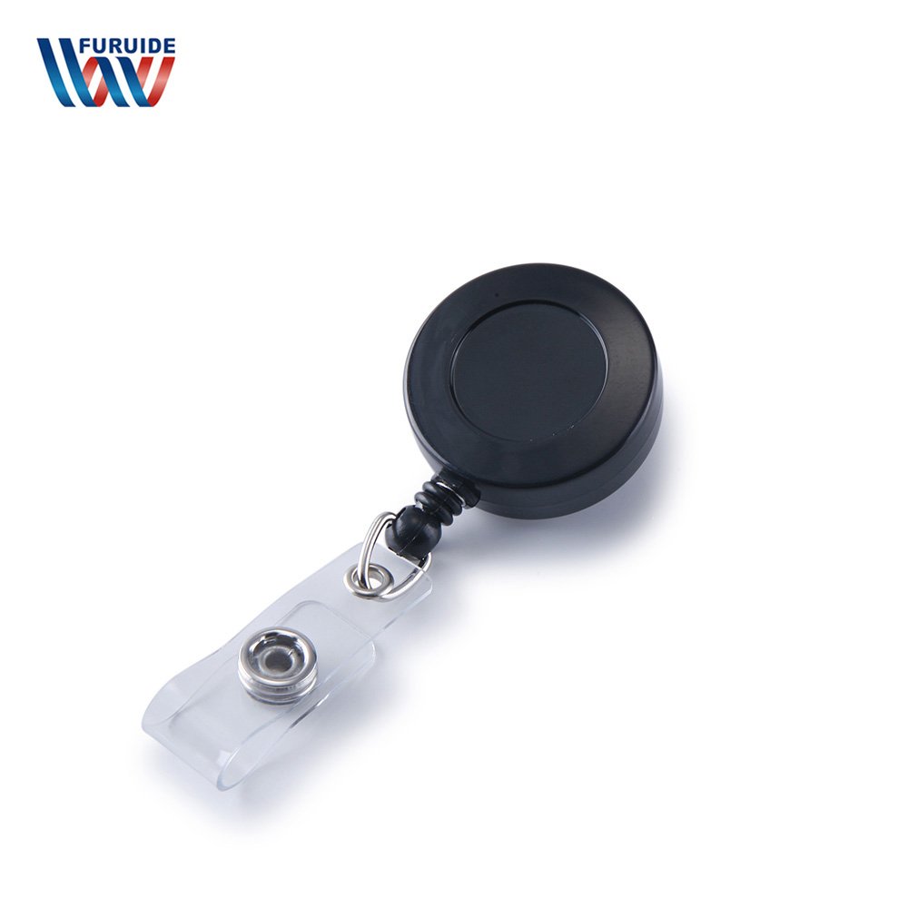 ID customized retractable plastic badge reel holder pull reel key with belt clip