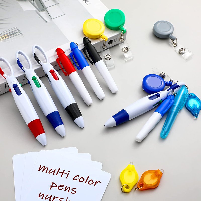 Assembled Multifunctional nurses Pen set Clip Badge Holder Retractable Custom Nurse Pen Badge Reel For Nurse Doctor Gifts