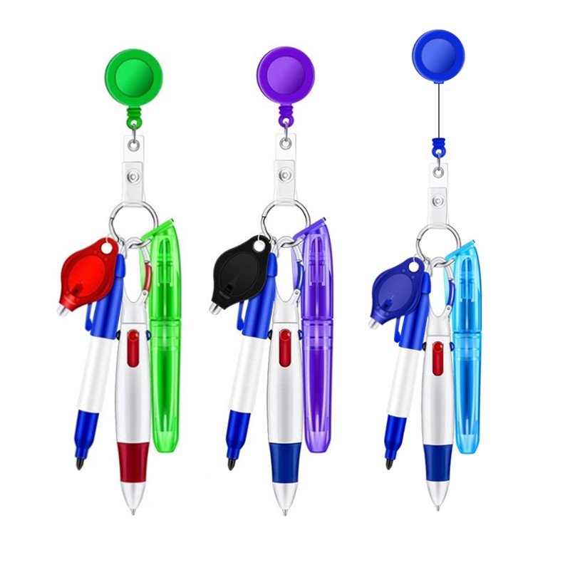 Assembled Multifunctional nurses Pen set Clip Badge Holder Retractable Custom Nurse Pen Badge Reel For Nurse Doctor Gifts