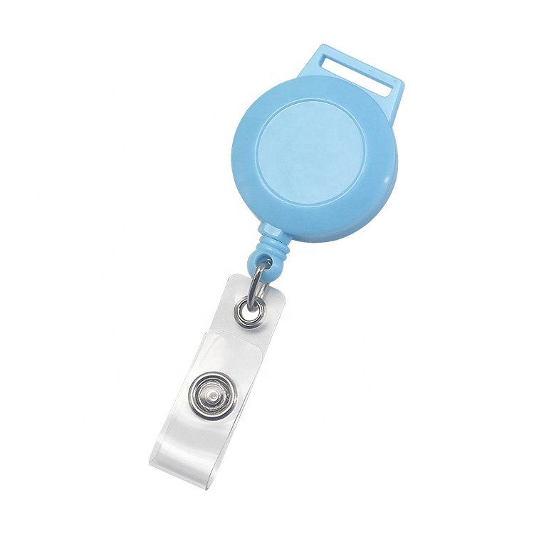 Custom logo plastic acrylic gold hospital medical assistant heavy duty carabiner clip retractable pull yoyo ID badge holder reel