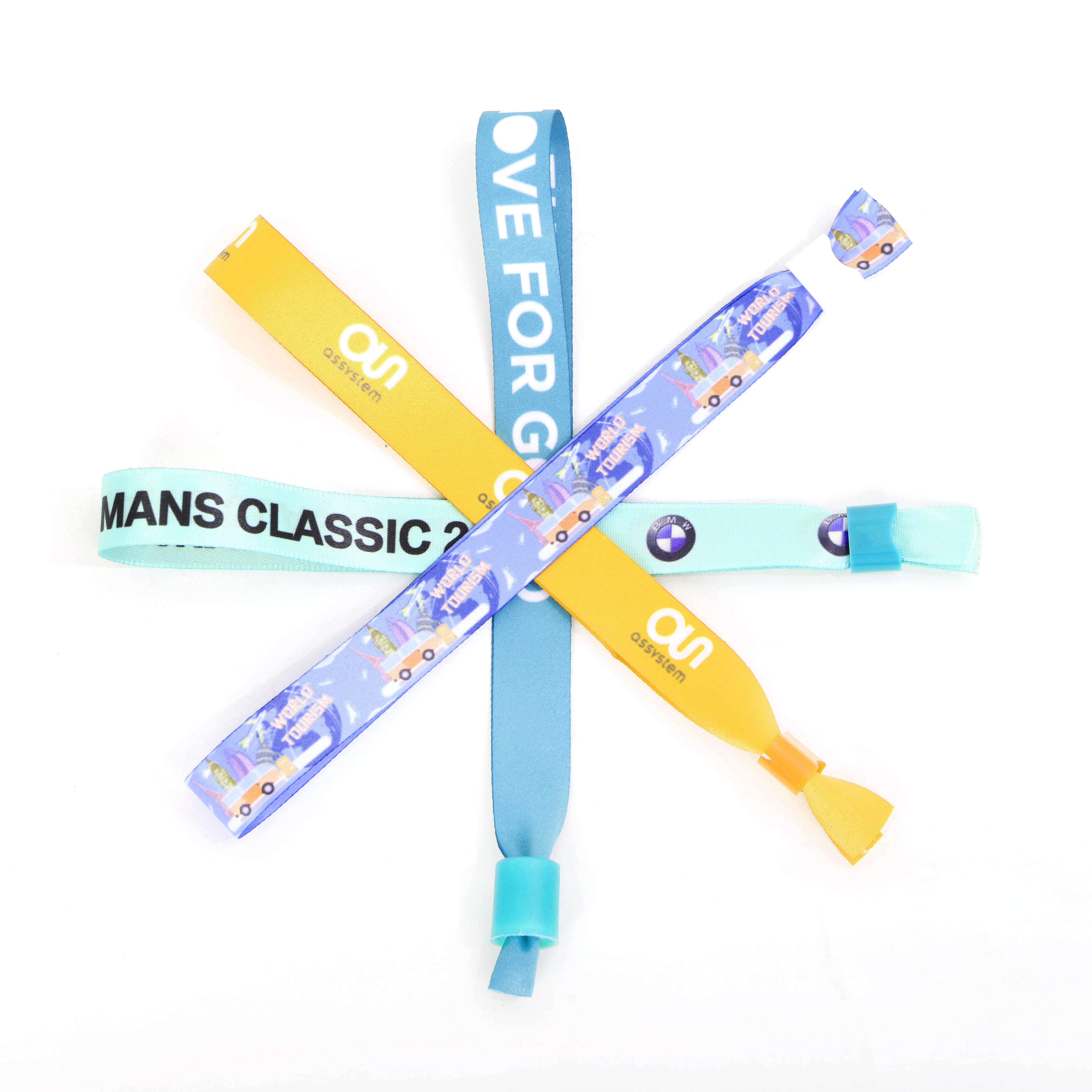 sublimated wristband Promotion Event Soft Wristband Sublimation Polyester Wristband with one-way Buckle Bracelet