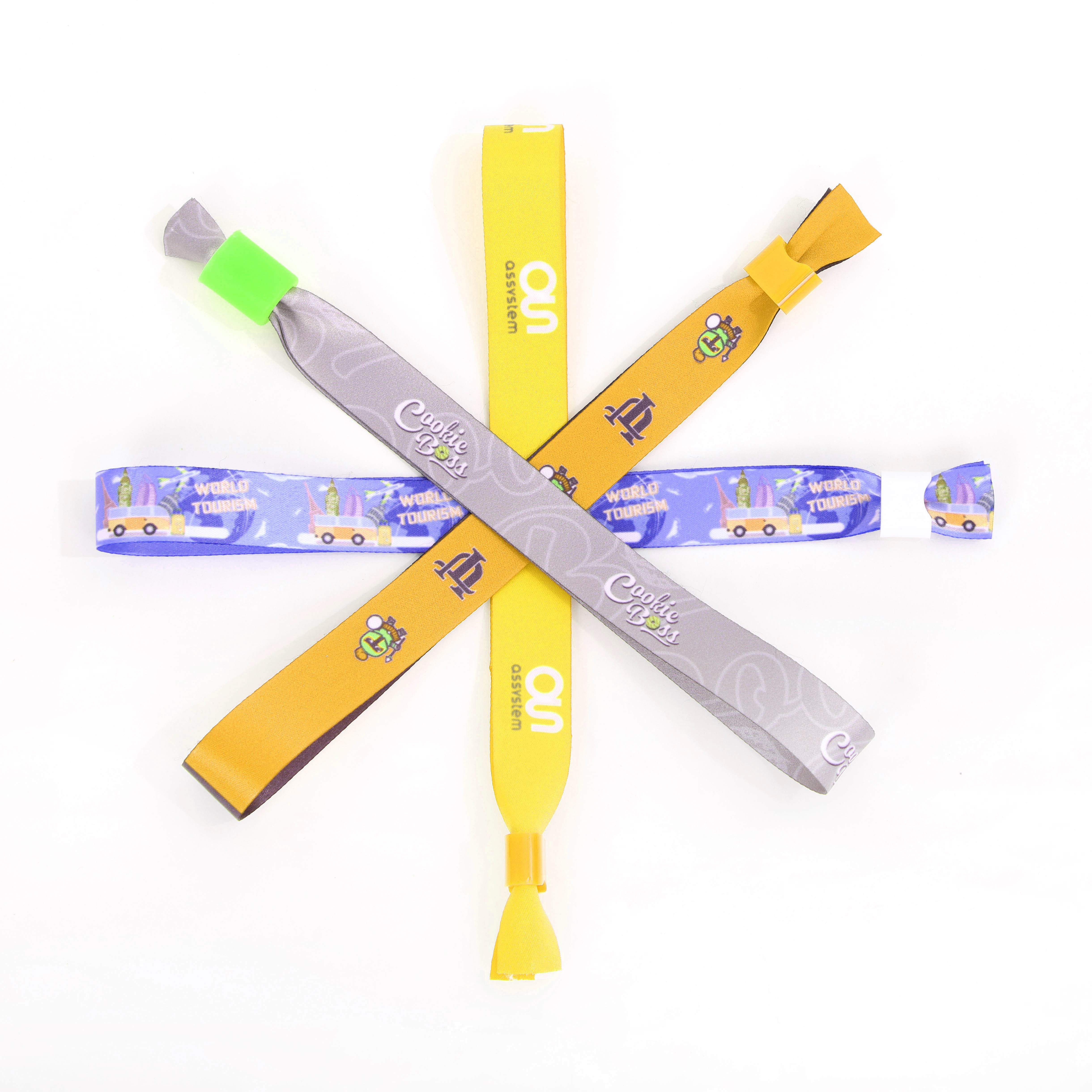 sublimated wristband Promotion Event Soft Wristband Sublimation Polyester Wristband with one-way Buckle Bracelet