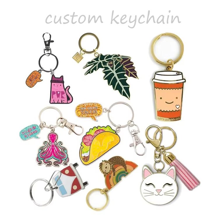 Luxury Custom Tourist Souvenir Keychain Custom Flower Keyring Christmas Gift Hard Custom Enamel Keychain