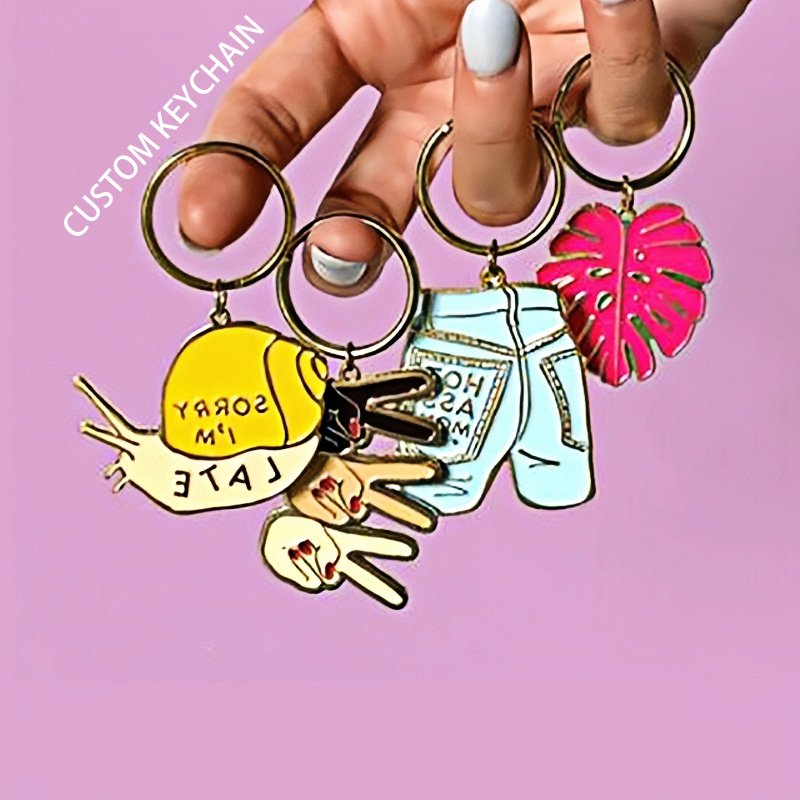 Luxury Custom Tourist Souvenir Keychain Custom Flower Keyring Christmas Gift Hard Custom Enamel Keychain