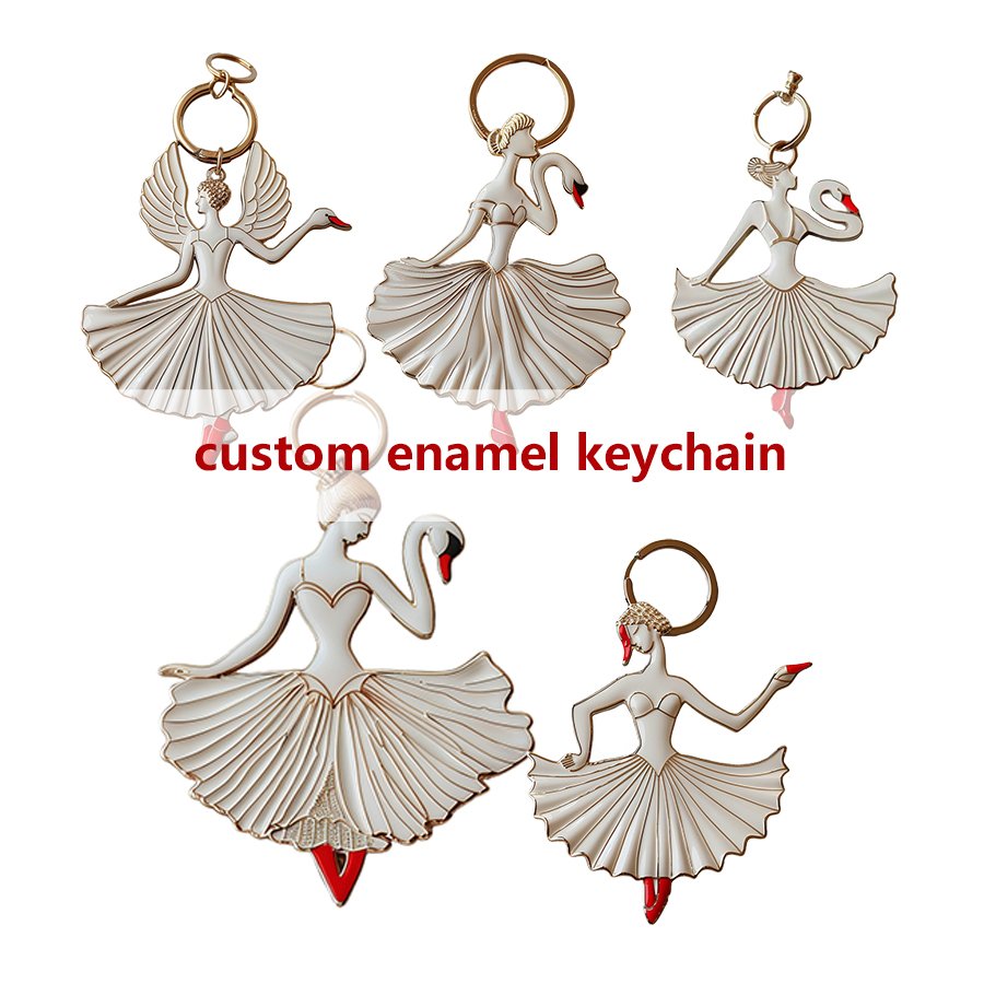 Luxury Custom Tourist Souvenir Keychain Custom Flower Keyring Christmas Gift Hard Custom Enamel Keychain