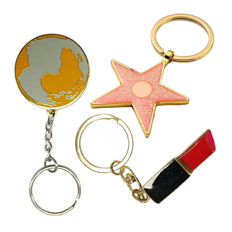 Luxury Custom Tourist Souvenir Keychain Custom Flower Keyring Christmas Gift Hard Custom Enamel Keychain