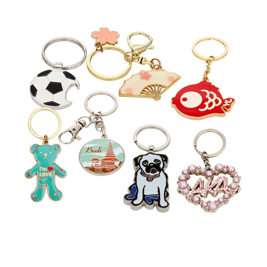 Luxury Custom Tourist Souvenir Keychain Custom Flower Keyring Christmas Gift Hard Custom Enamel Keychain