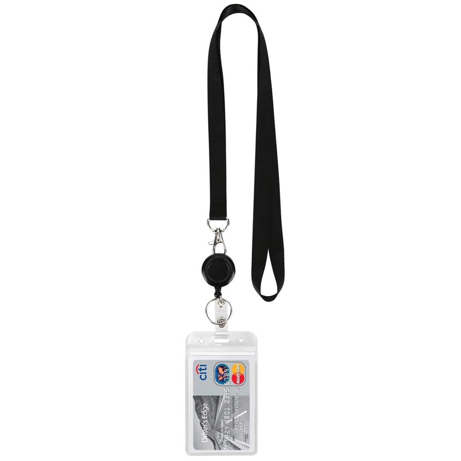 Waterproof certificate card cover lanyard easy-to-pull buckle retractable badge holder