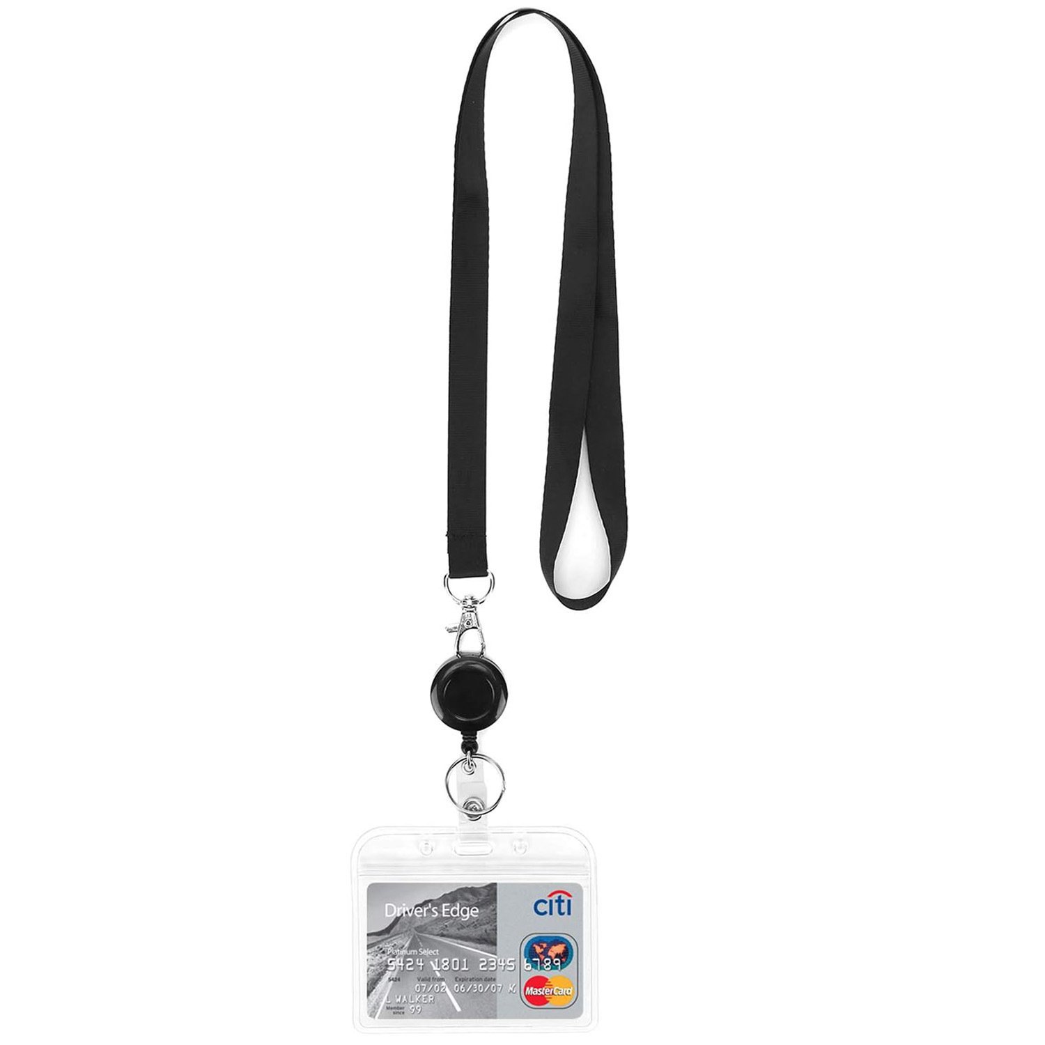 Waterproof certificate card cover lanyard easy-to-pull buckle retractable badge holder