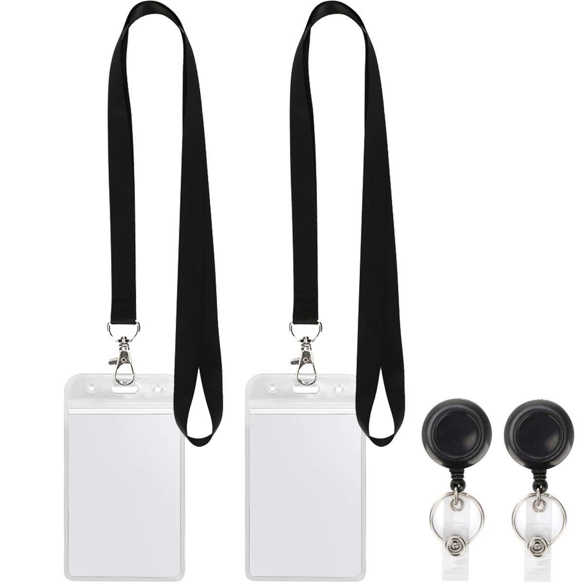 Waterproof certificate card cover lanyard easy-to-pull buckle retractable badge holder