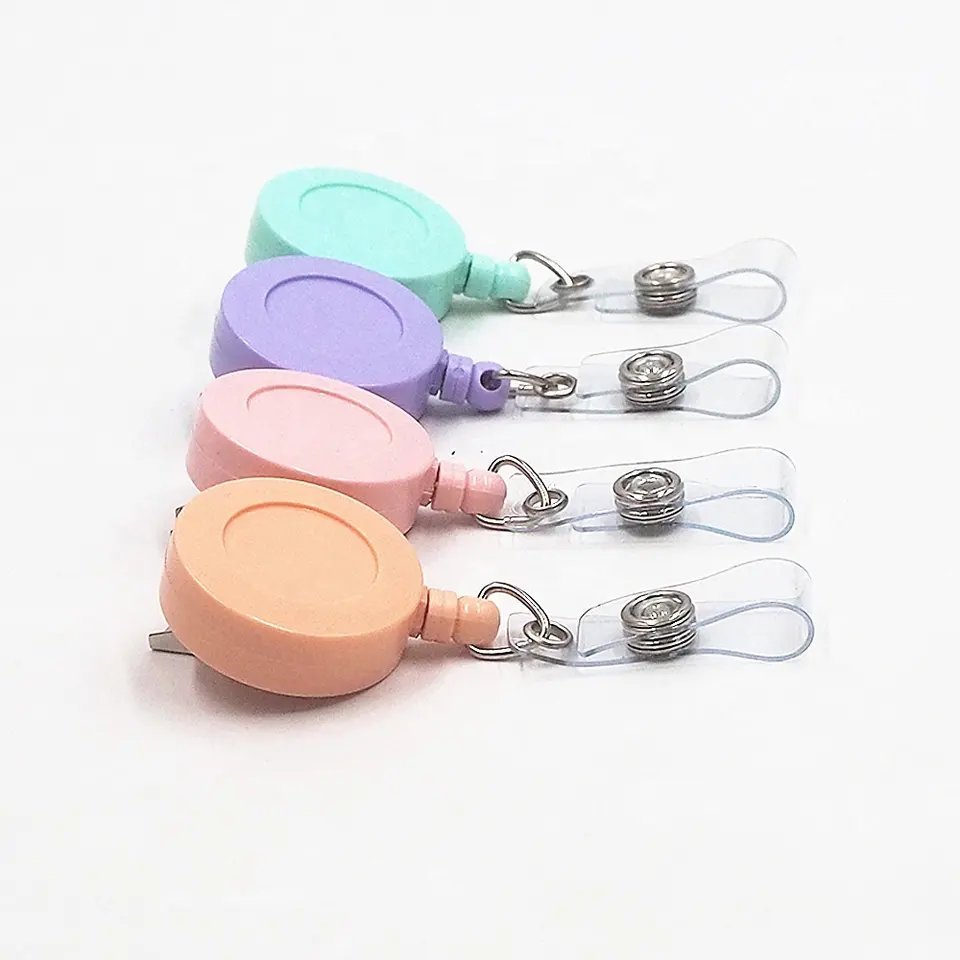 JINHAO ID Name Card Metal Badge Holder Anti-Lost Clip Office Supply 360 Rotation Retractable Badge Reel
