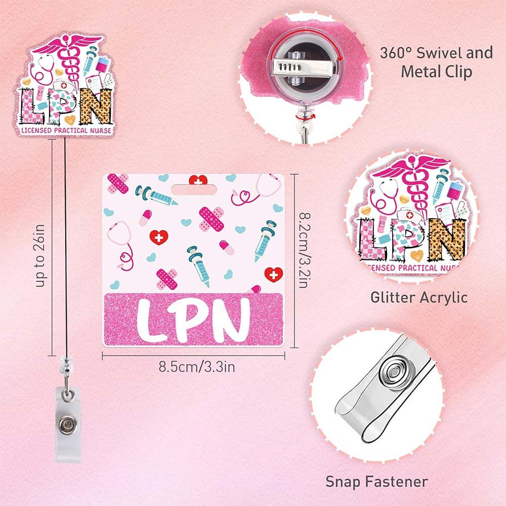 Factory Price Glitter Personalized Initial Name Id Holders for Badges Nurses Work Decorative ID Card Holders badge buddy
