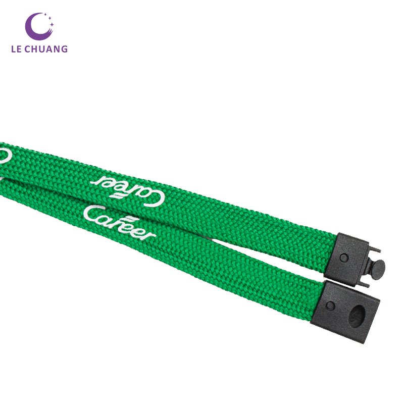 Office Tubular Lanyards With Plastic J Hook and Manual Safety Lock For ID Badge Holder