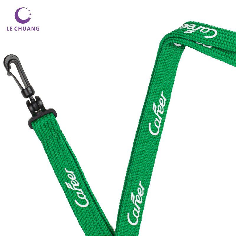 Office Tubular Lanyards With Plastic J Hook and Manual Safety Lock For ID Badge Holder