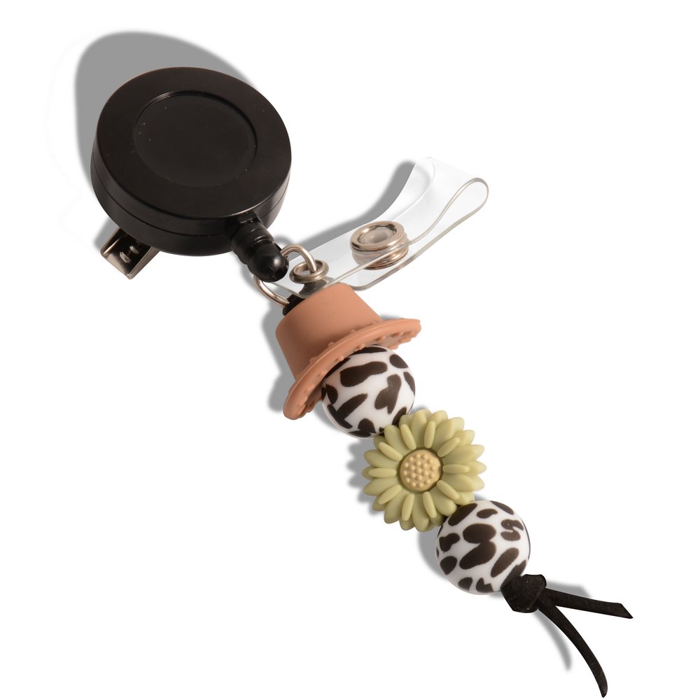 2022 New Alligator Clip Badge Reels Retractable Nurse Badge Holder Cute Silicone Beaded ID Badge Gift