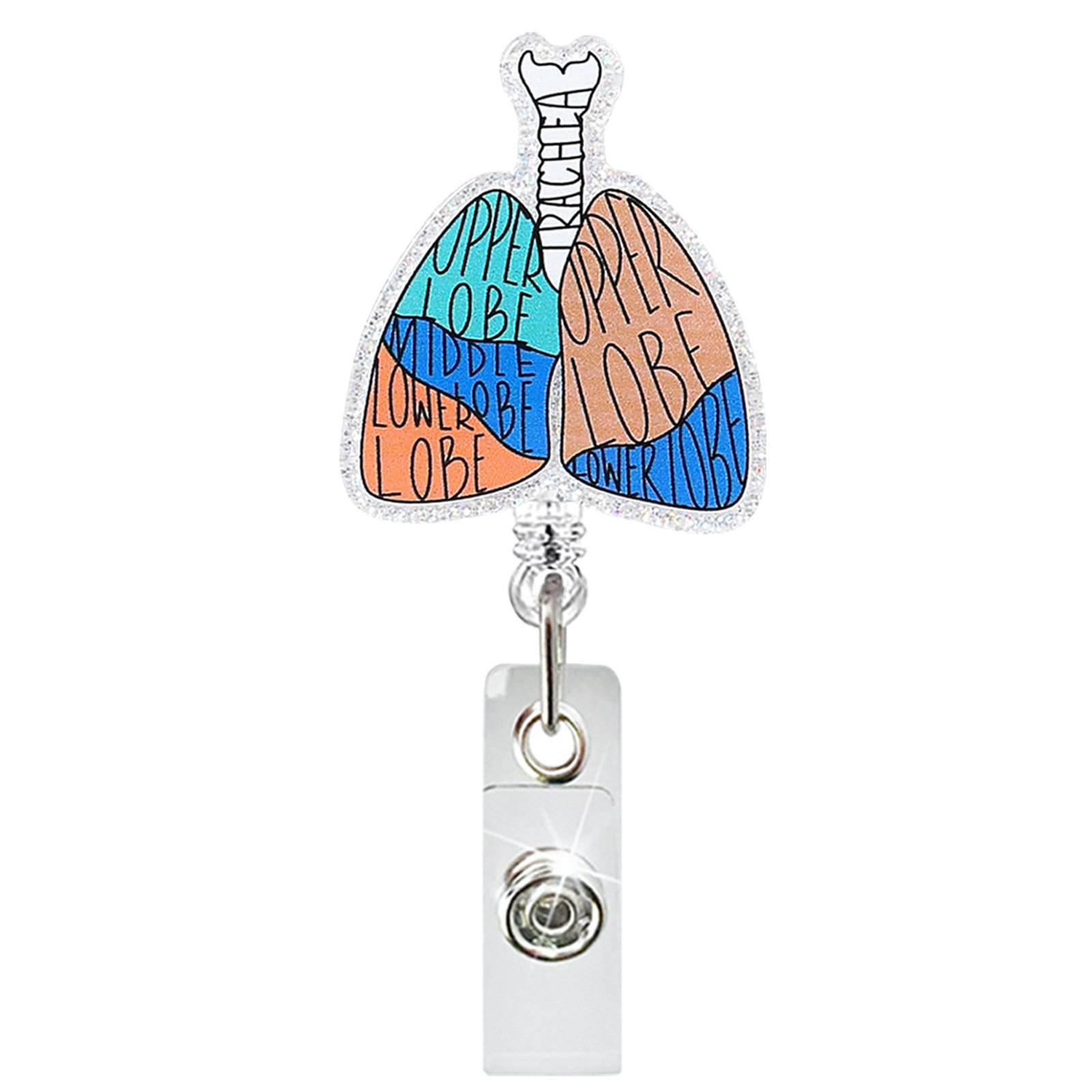 Creative human organ felt acrylic patch doctor nurse ID holder retractable clip badge holder keychain