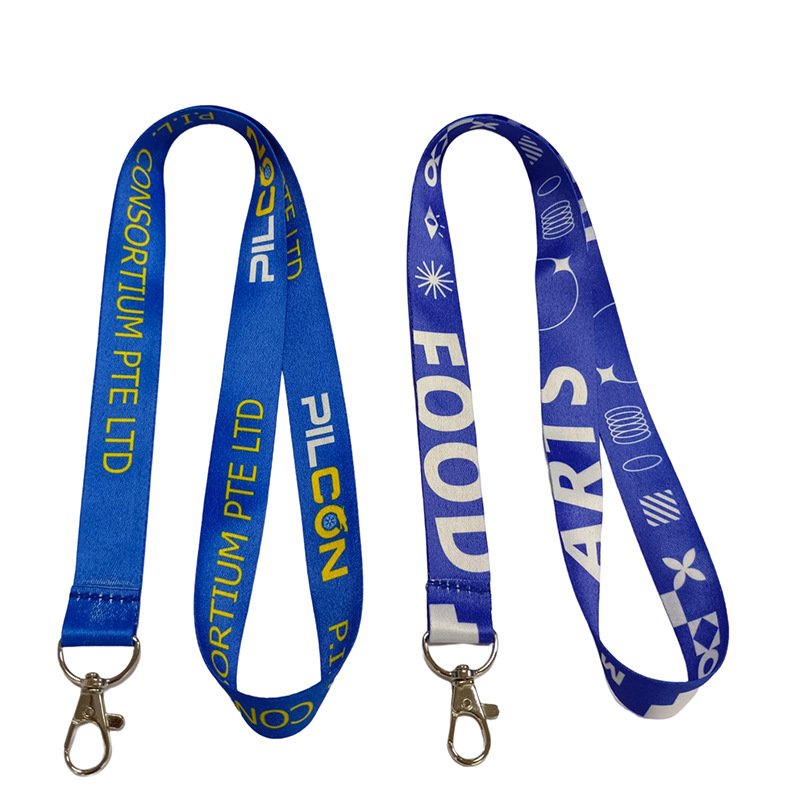 Wholesale Personalized Blank Polyester Badge Neck Straps Blank Key Printing Custom Lanyard With Buckle Adjustable