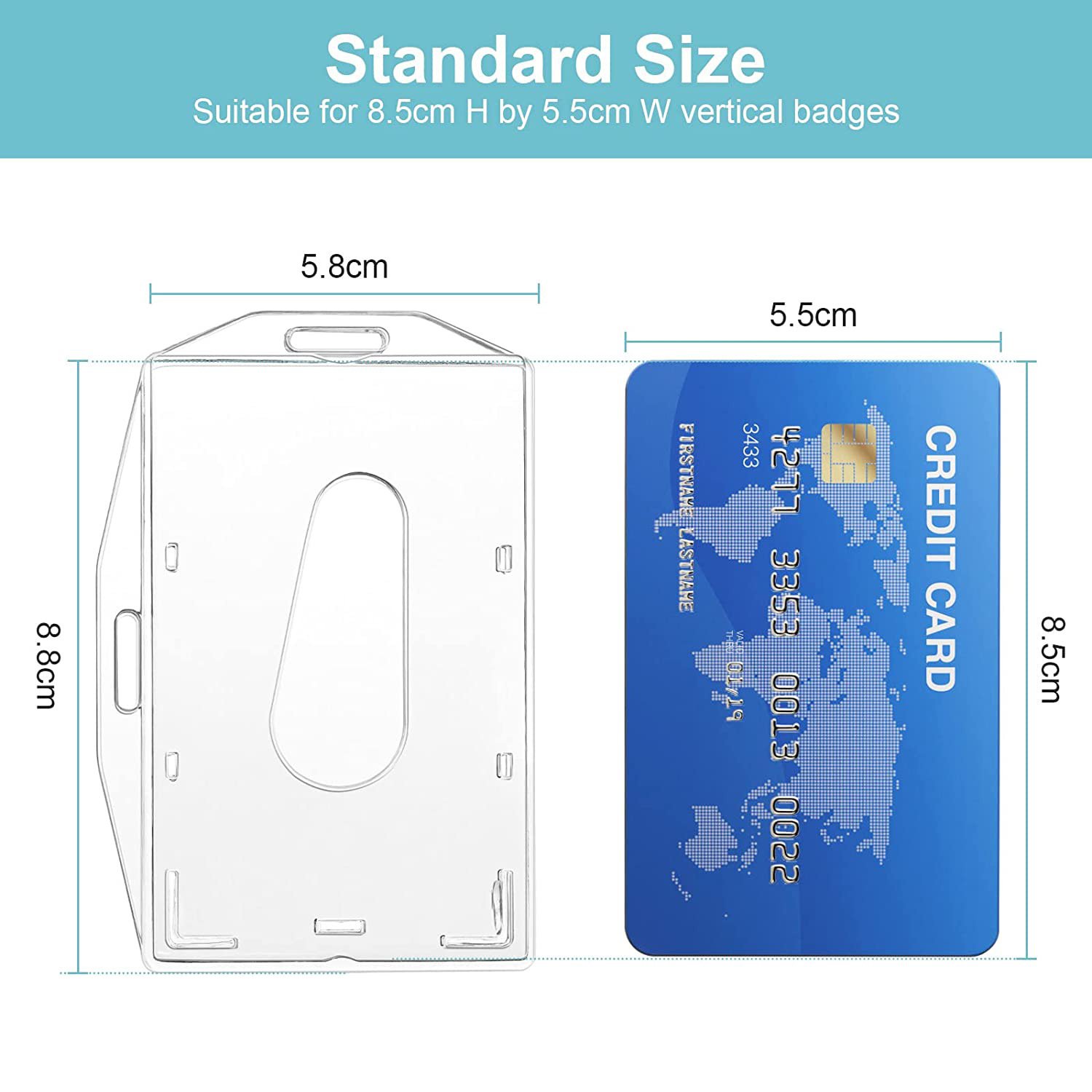 Hard Plastic ID Badge Holder Vertical Card Holder
