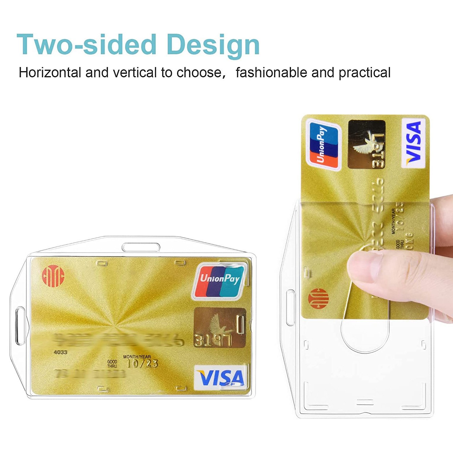 Hard Plastic ID Badge Holder Vertical Card Holder