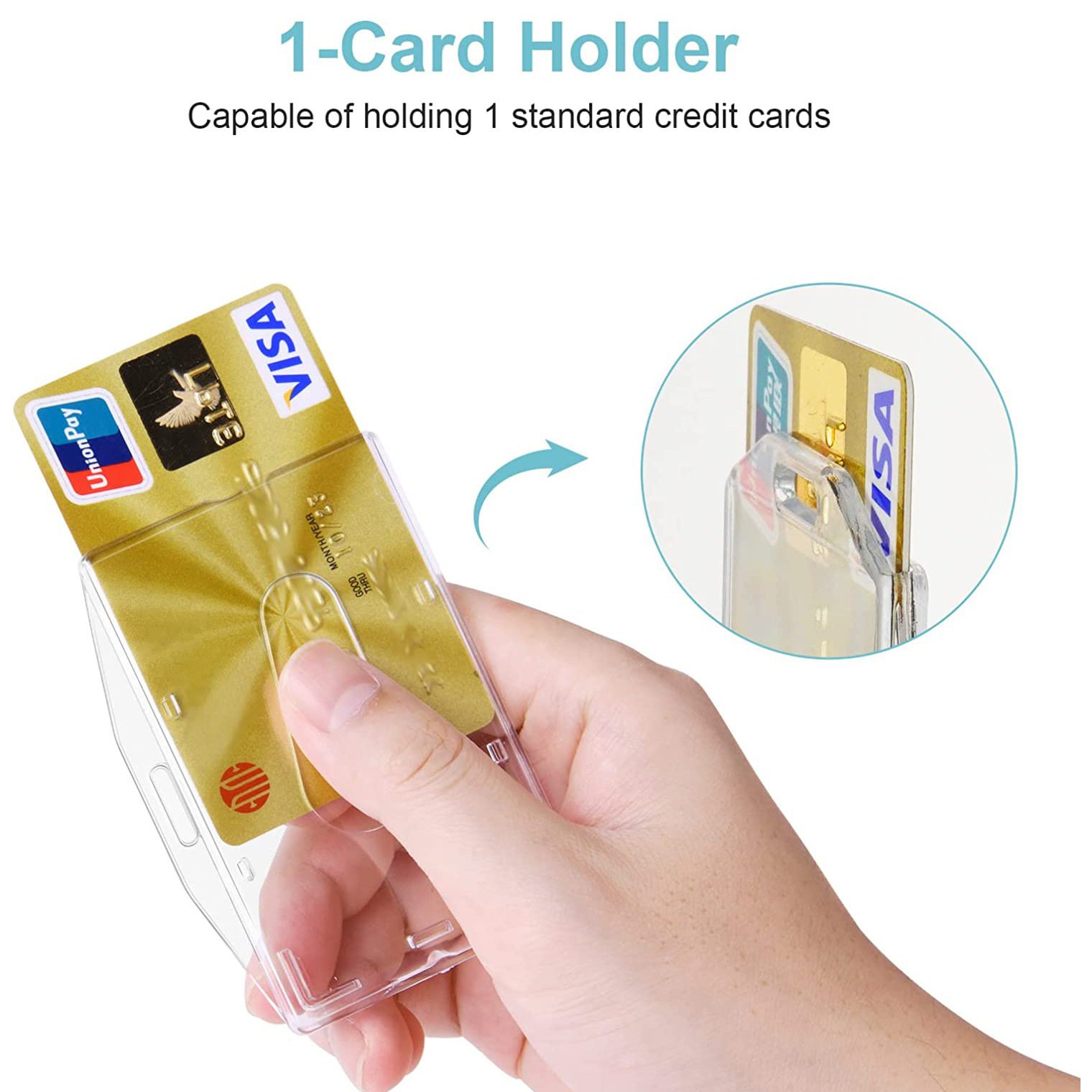 Hard Plastic ID Badge Holder Vertical Card Holder