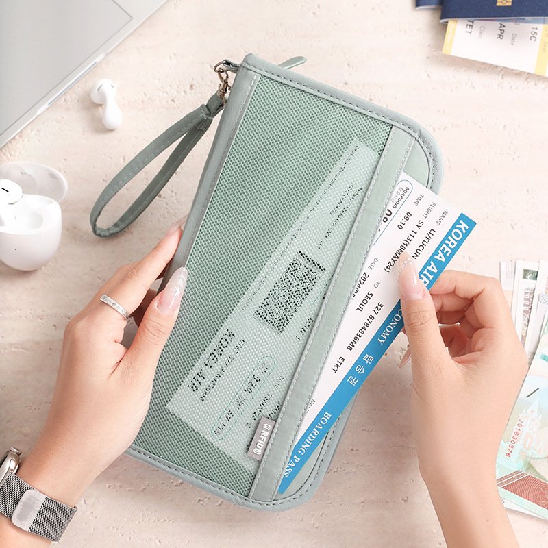 New Wholesale Gift RFID Polyester Money Tickets Card Holder Travel Organizer Passport Holder Cover Wallet Travel Passport Wallet
