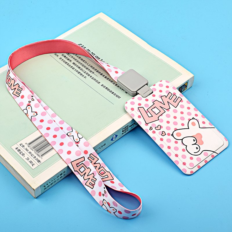 2023 new multi color logo printed custom company logo printed lanyard card holder