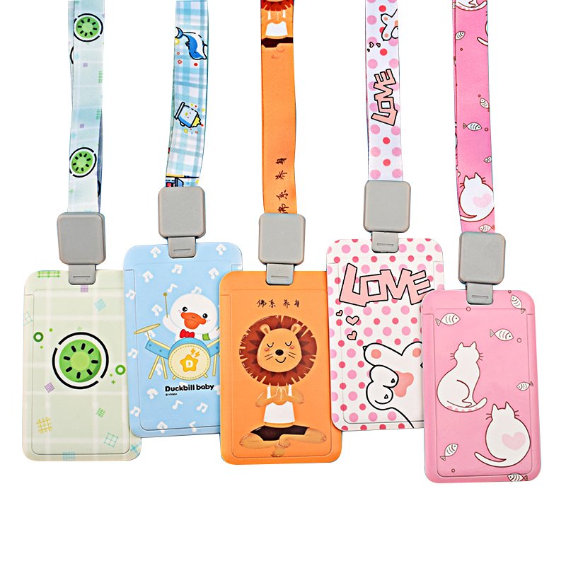 2023 new multi color logo printed custom company logo printed lanyard card holder