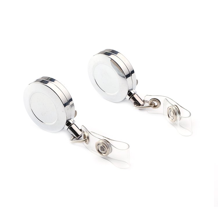 Silver Color ID Card Badge Reel Holder Clip, Retractable With Waist Buckle, Nylon Rope,hospital Nurse Office Favor, Quality