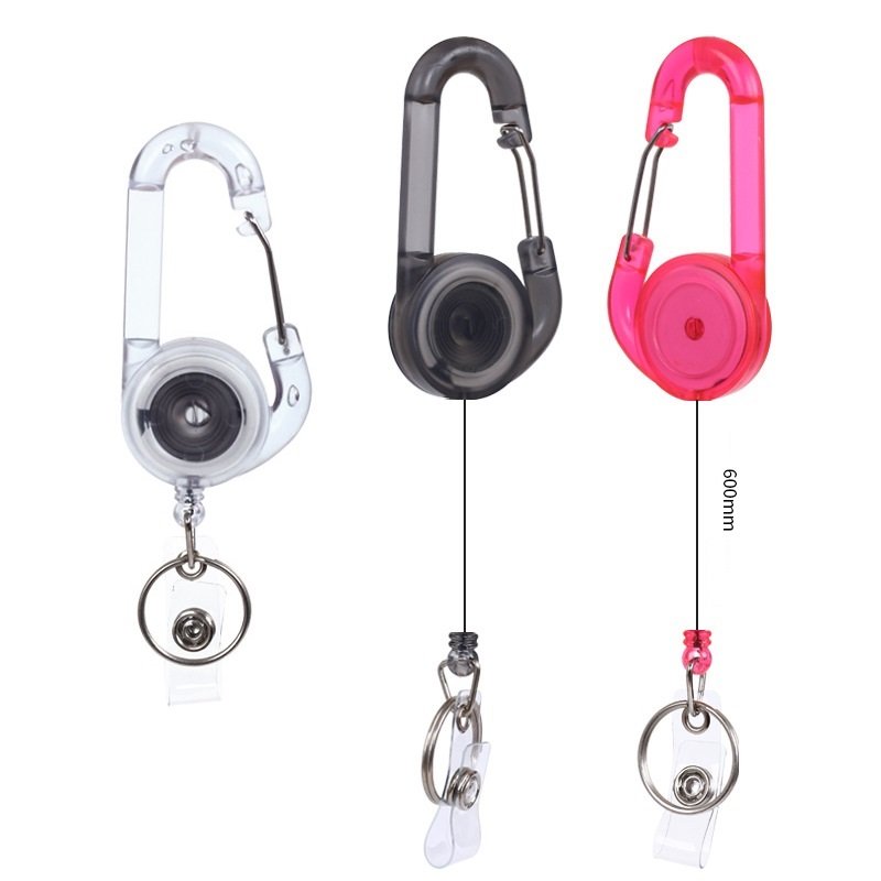 wholesale new design transparent colorful retractable Lighter Leash Badge Holder for outdoor sports social worker badge reel
