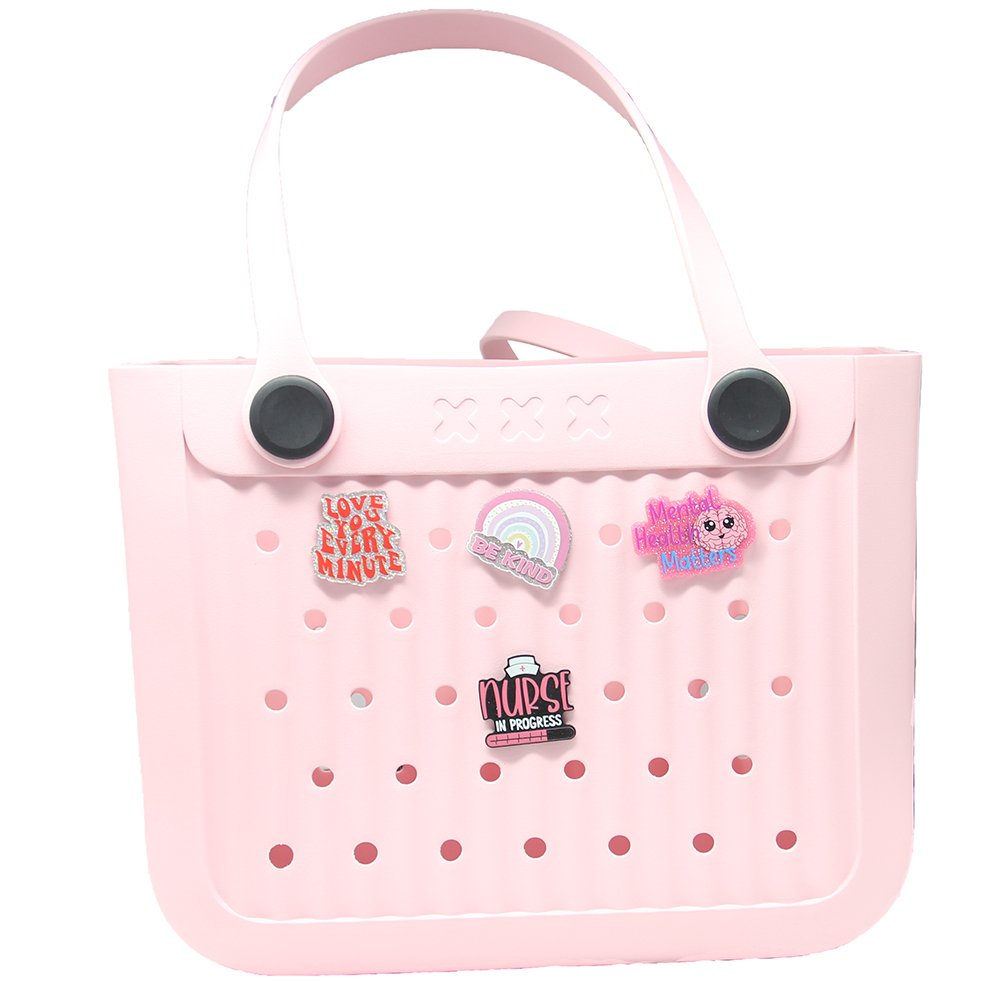 Wholesale Acrylic Nurse Beach Bag Charm With Button For Bogg Bag Accessories Nursing Gift Plastic Custom Design
