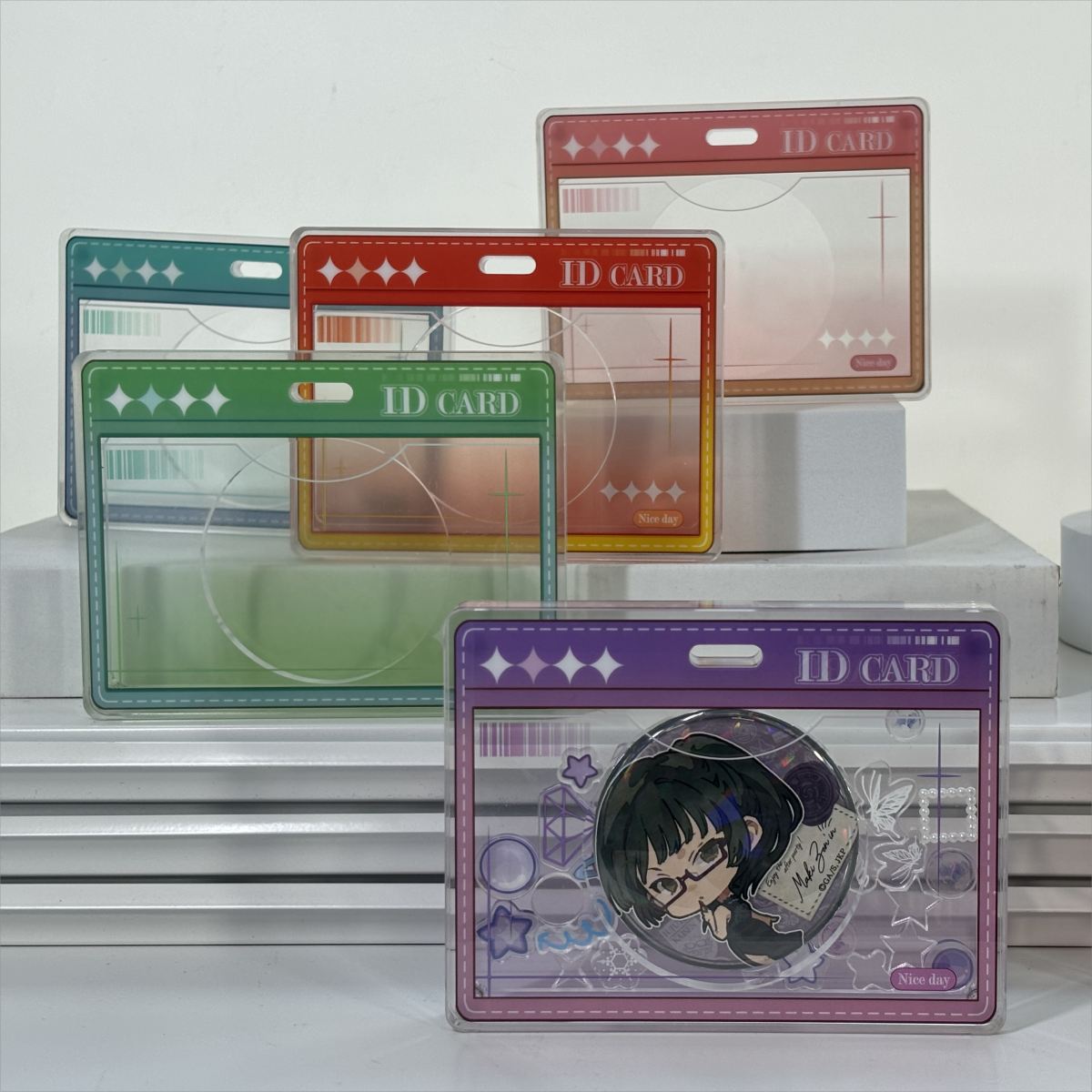 ID CARD Acrylic magnetic frame Horizontal version- Plastic Frame for Badge anime decoration
