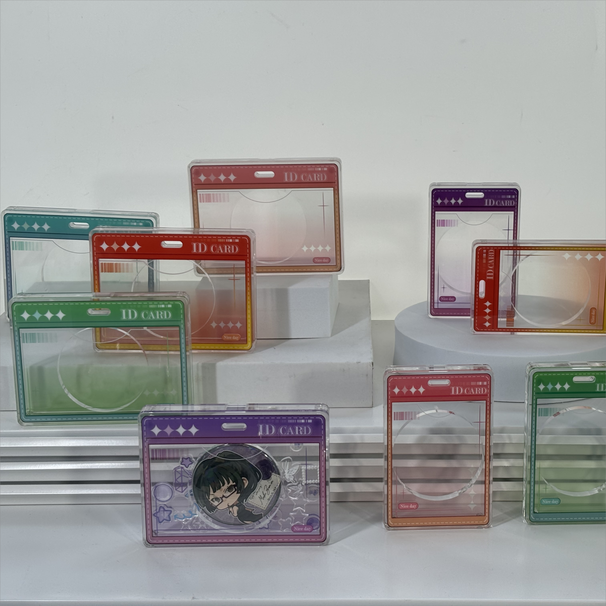 ID CARD Acrylic magnetic frame Horizontal version- Plastic Frame for Badge anime decoration