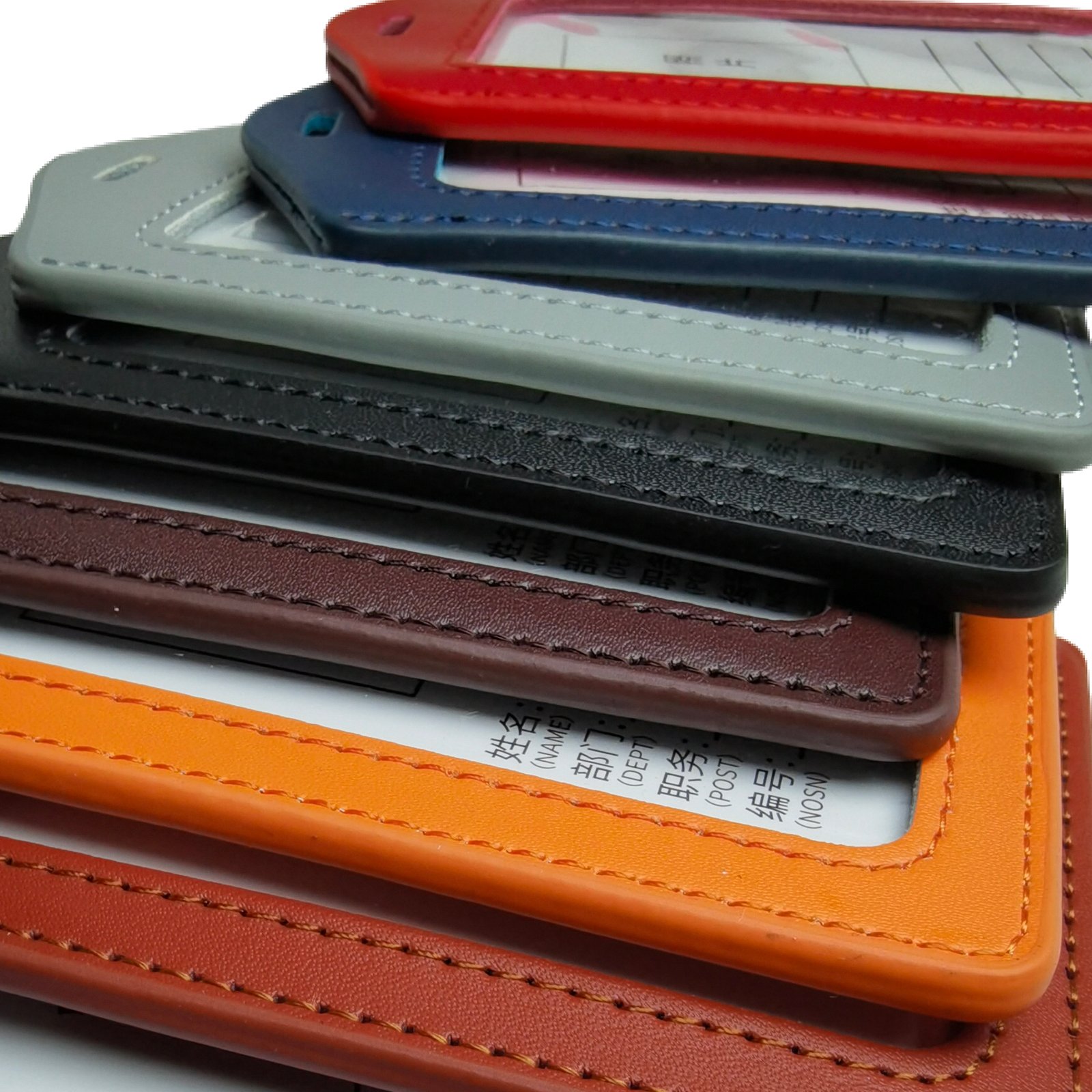 Women/Men PU Leather ID Credit/Bank Card Holder Business Style Students Bus Card Case Lanyard Door Identity Badge Cards Cover