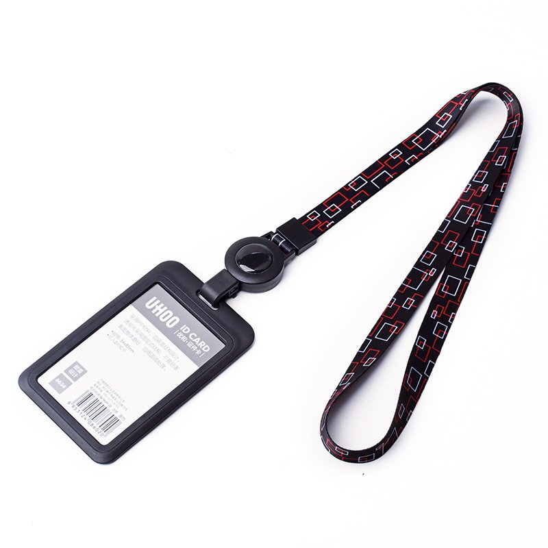 Dye Sublimation Logo Stretchable Plastic Ski Pass Holder Retractable ID Badge Lanyard with Reel