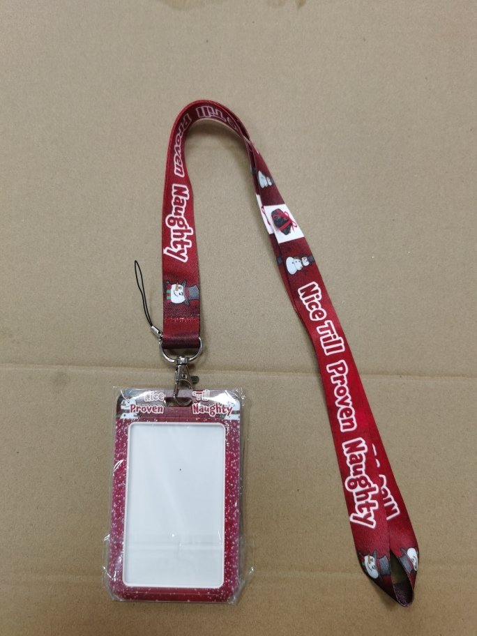 Custom Printing Christmas festival theme Ctue Bear rabbit Badge card Holder with Lanyard for Ship Cards, Name Tag & School ID