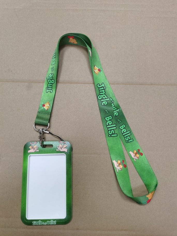 Custom Printing Christmas festival theme Ctue Bear rabbit Badge card Holder with Lanyard for Ship Cards, Name Tag & School ID