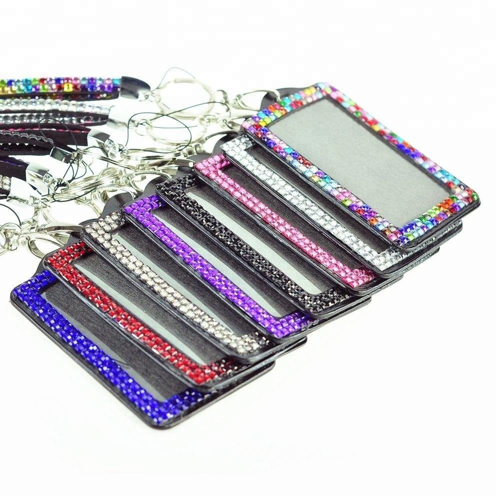 custom rhinestone keychain lanyard card holder rhinestone lanyard