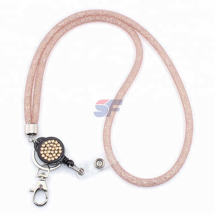 Lanyard with id card badge holder, wholesale beaded lanyards