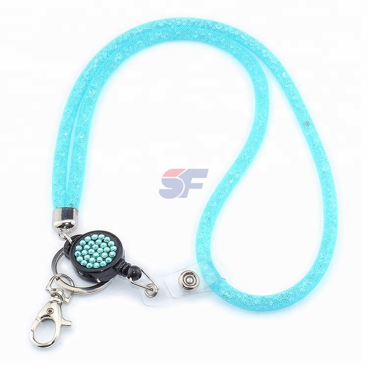 Lanyard with id card badge holder, wholesale beaded lanyards