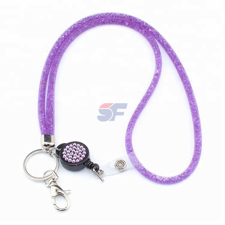 Lanyard with id card badge holder, wholesale beaded lanyards