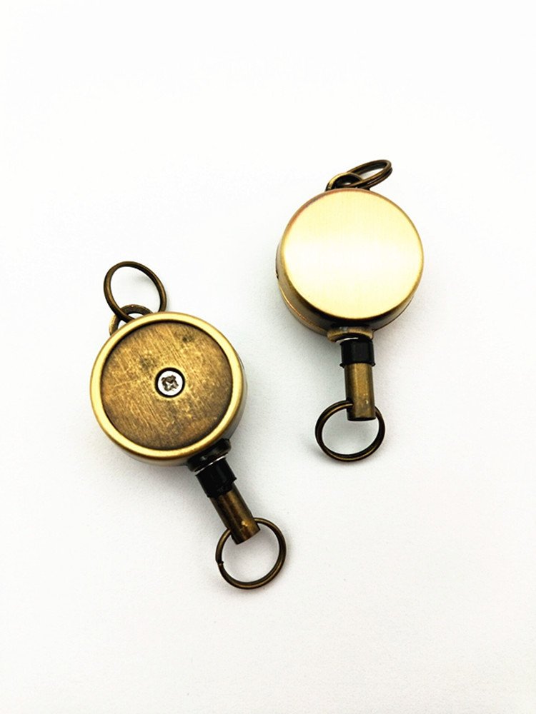 BR-19-Z Wholesale Metal Custom Order Logo Printed Cheap Nurse Retractable Pull Reel Badge Reel Keychain Id Card Holder