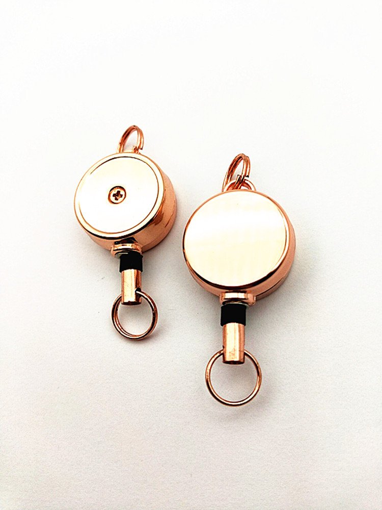 BR-19-Z Wholesale Metal Custom Order Logo Printed Cheap Nurse Retractable Pull Reel Badge Reel Keychain Id Card Holder