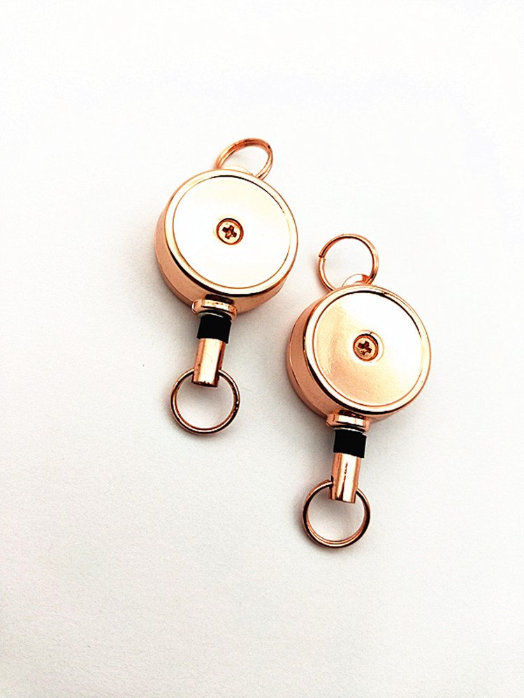 BR-19-Z Wholesale Metal Custom Order Logo Printed Cheap Nurse Retractable Pull Reel Badge Reel Keychain Id Card Holder