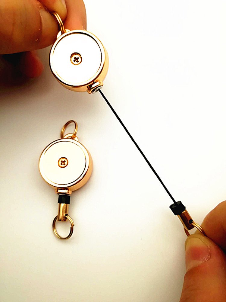 BR-19-Z Wholesale Metal Custom Order Logo Printed Cheap Nurse Retractable Pull Reel Badge Reel Keychain Id Card Holder