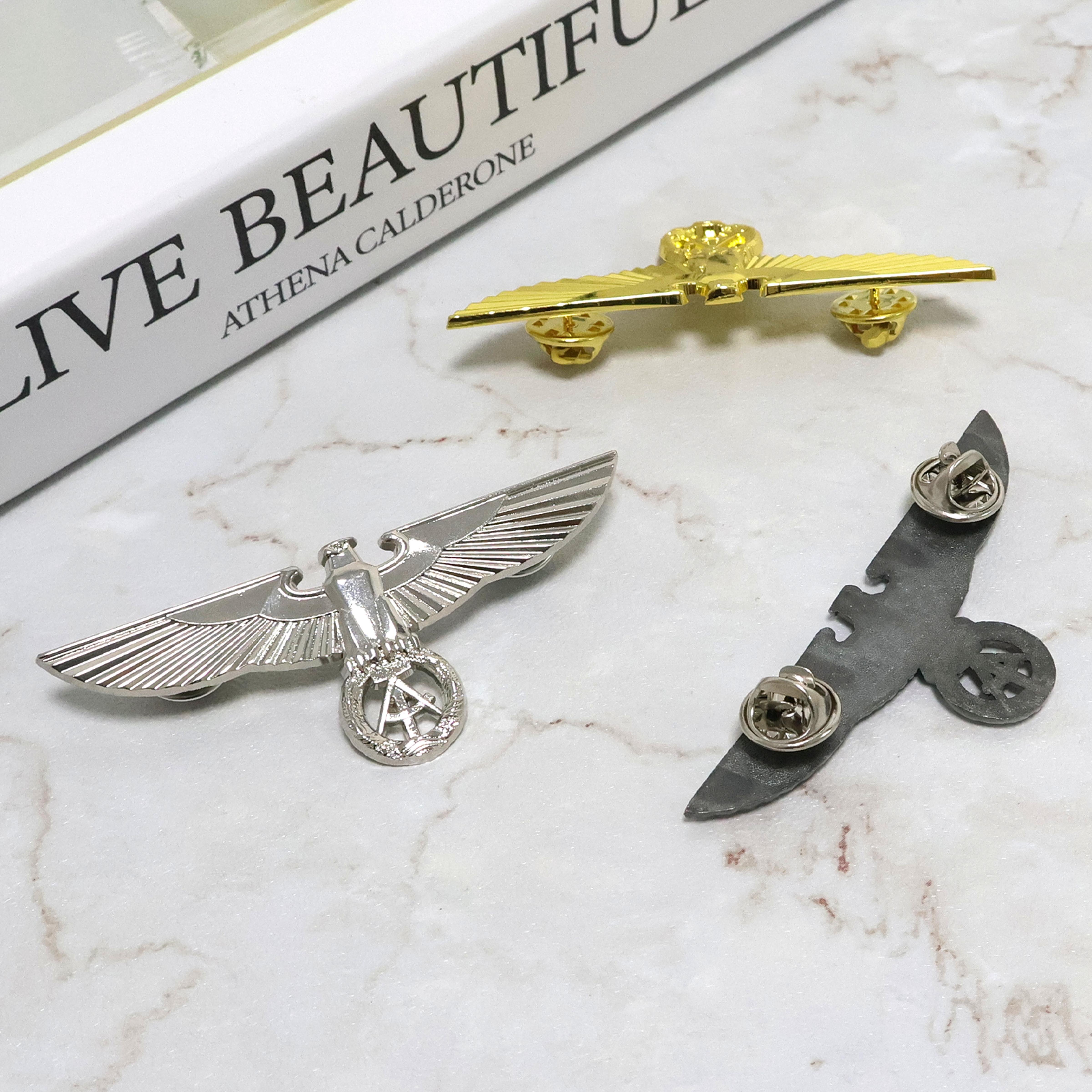 Lapel pin Magnetic Badge holder Custom Eagle Model Badge brooch Eagle Pin badge Free sample Zinc alloy sports souvenir