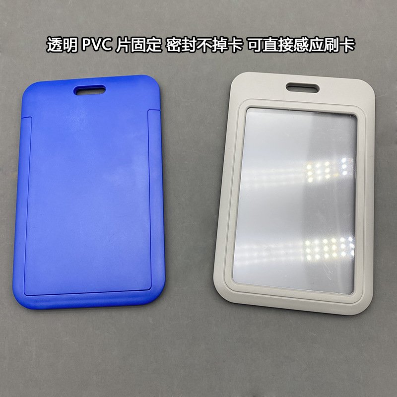 Factory Price Custom Logo Hard ABS Plastic Vertical Sliding ID Card Holder Multi-colors Name Badge Holder