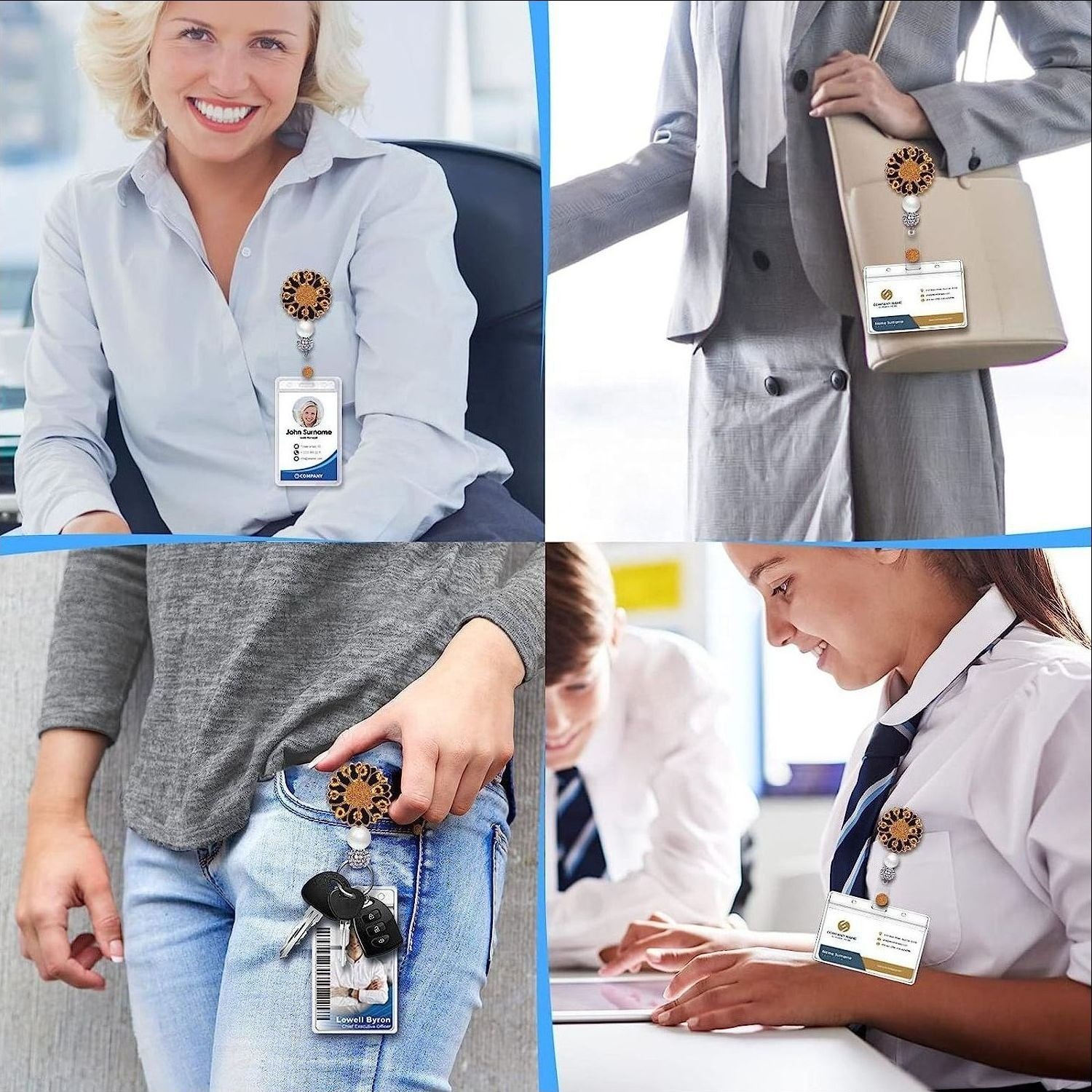New Badge Reel Holder Accessories Round Metal Nursing Beadable Reels Badge Reel Id Card Holder