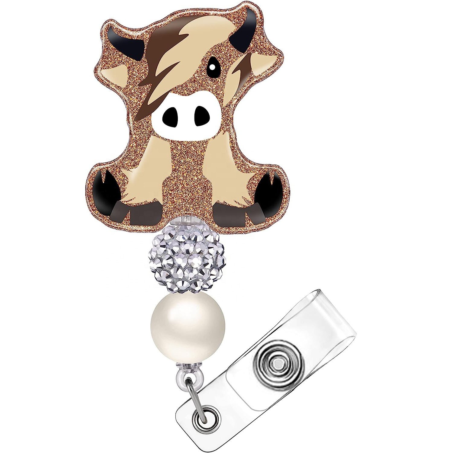 New Badge Reel Holder Accessories Round Metal Nursing Beadable Reels Badge Reel Id Card Holder