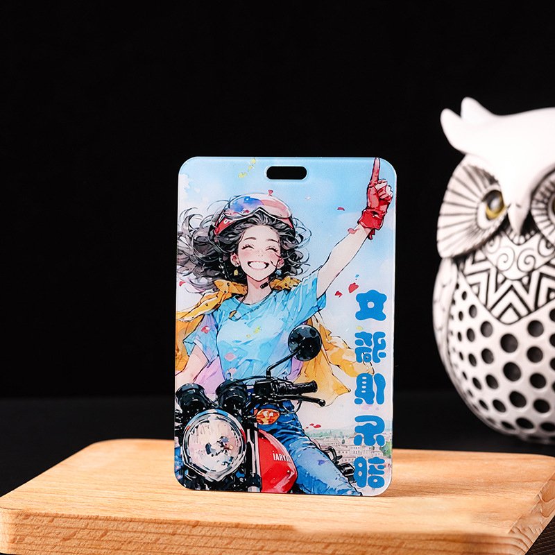 High Quality Blank Custom Plastic Credit Card Holders ABS Cartoon Badge ID Card Holder With Lanyard Anime Character Double Print
