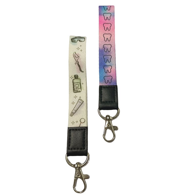 Factory customized leather Lanyard hot sale id card badge holder lanyard thermal transfer key Lanyard printed logo